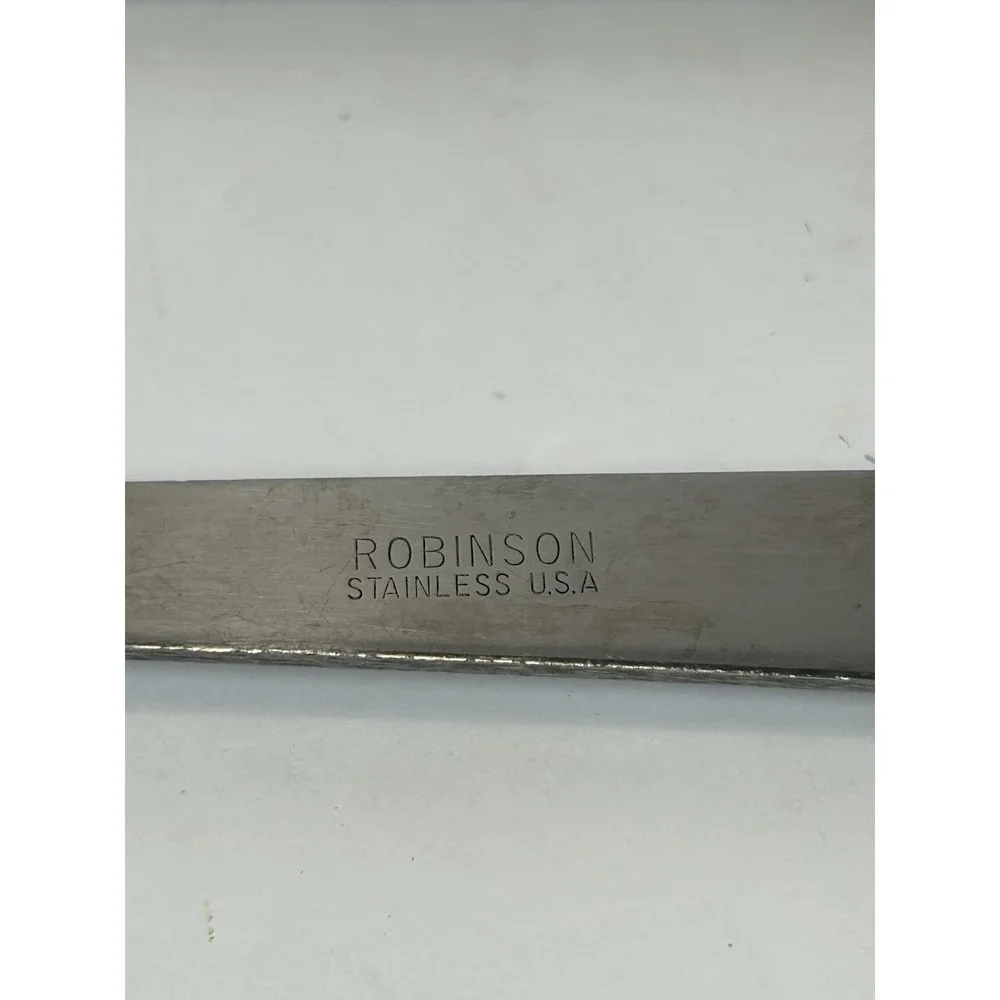 Robinson Knife Co Utensil Set Brown Wood Stainless Steel 3pc Vintage Made In USA